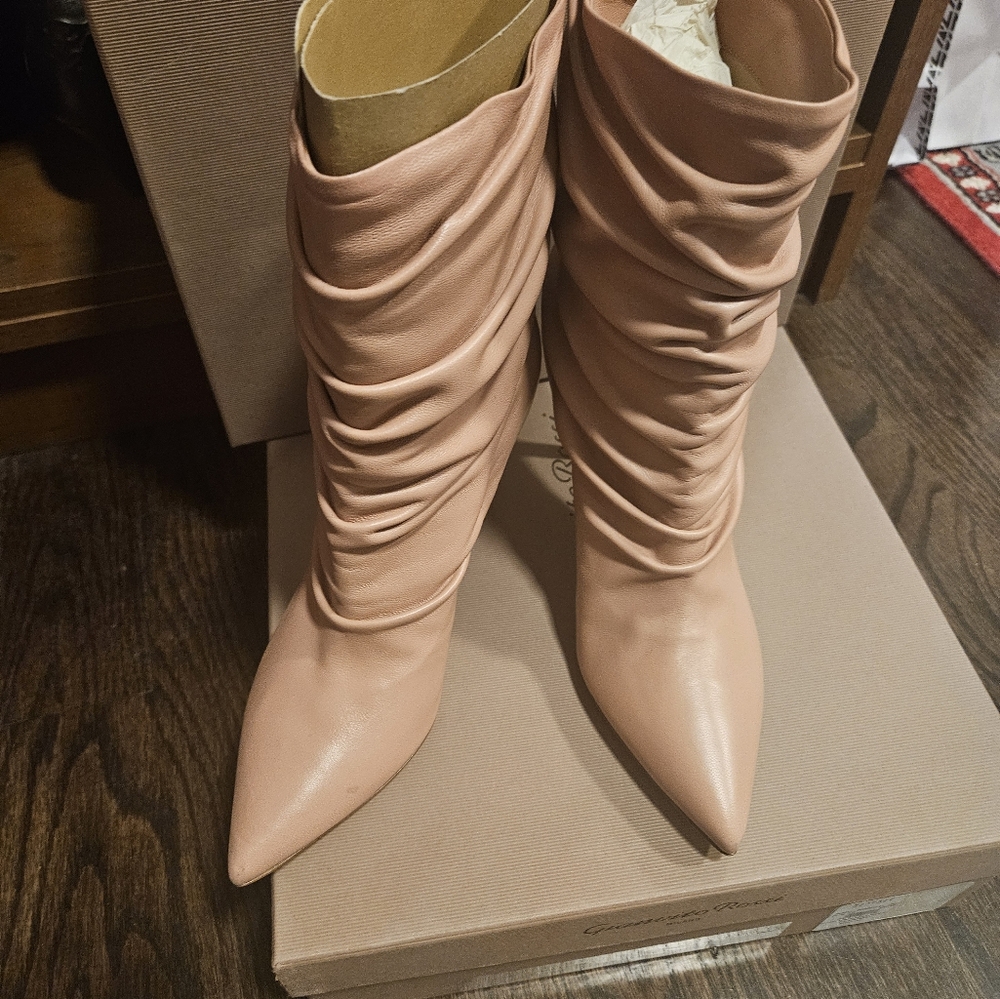 Gianvito Rossi Cecile Leather Ankle Boots Size 36.5 - Picture 7 of 10